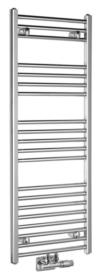 Aqualine ALYA otopné těleso rovné 400x1188mm, středové připojení, chrom, celkový pohled