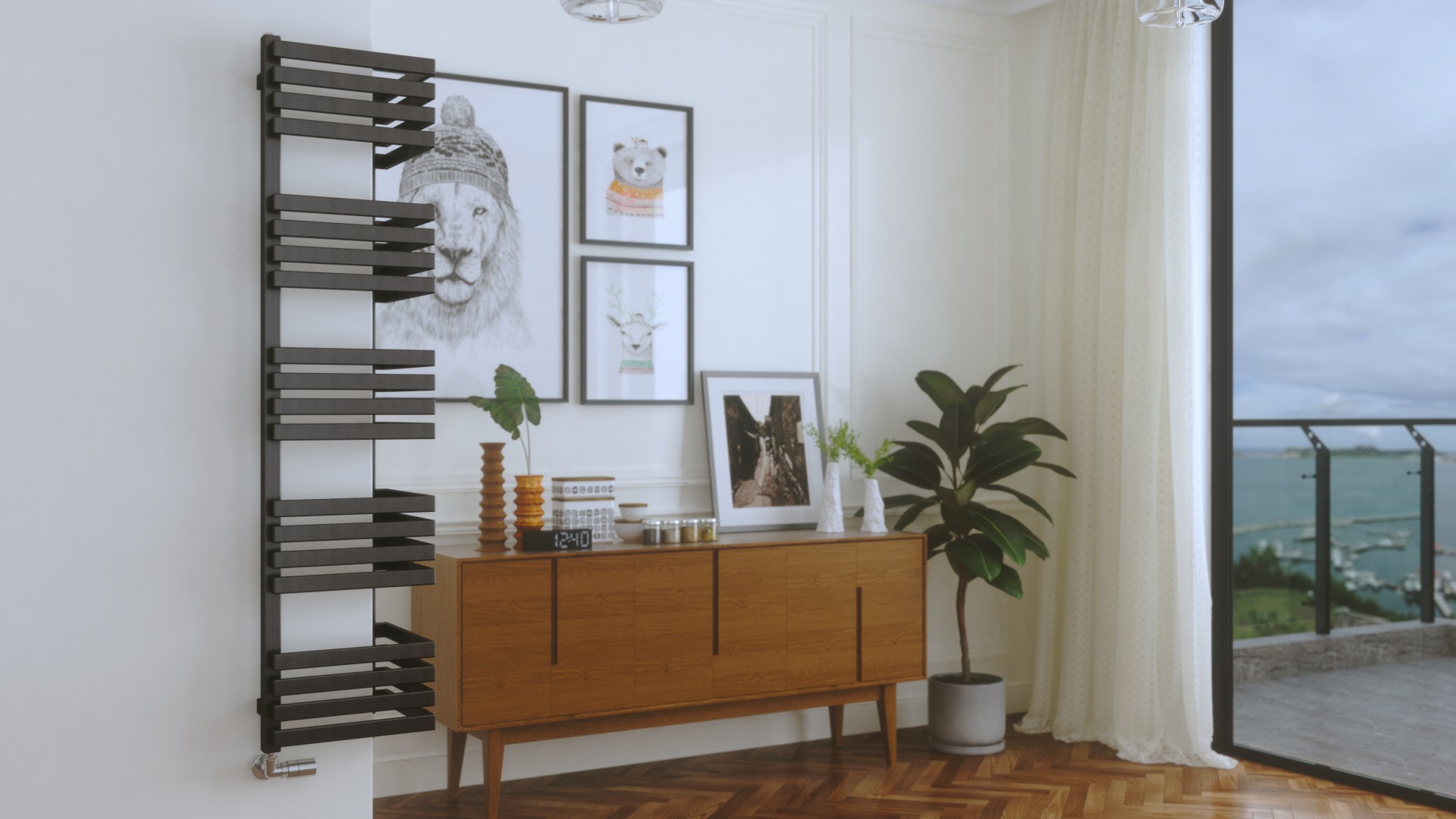 Terma Outcorner designový rohový koupelnový radiátor, další fotografie výrobce