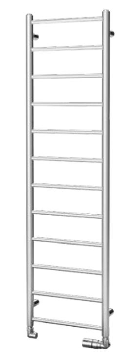 Isan Aura chrom topný žebřík 1380x400 mm, 236 W, boční připojení,, celkový pohled