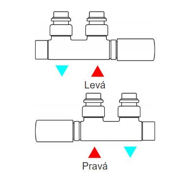 Terma VAZ připojovací sada termostatická Wifi pro středové připojení 50mm, technický nákres