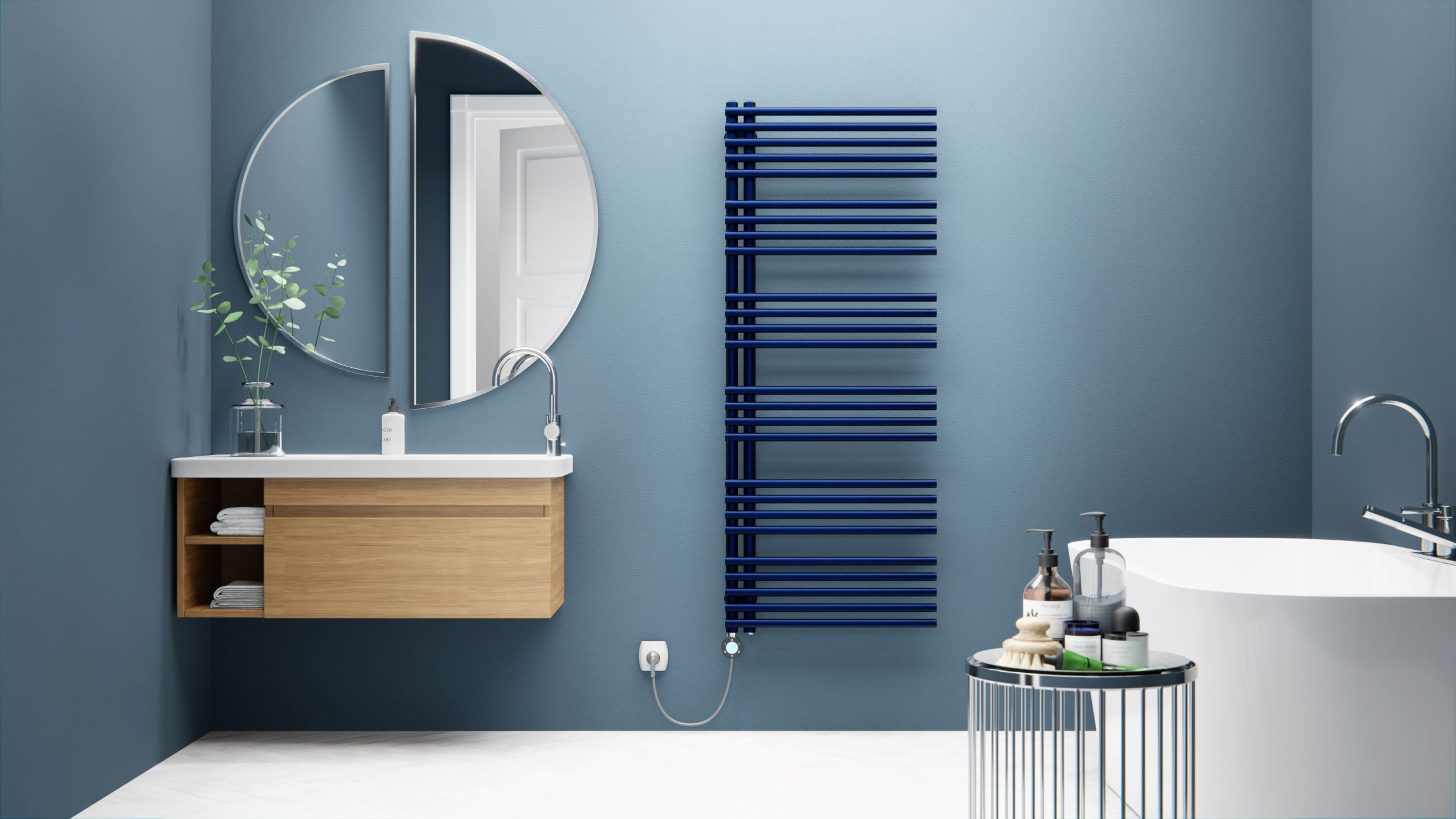 Isan Calypso koupelnový radiator 1246x600 mm, 600 W, DCAP12460600, další fotografie výrobce