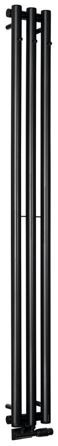 Sapho PILON otopné těleso 196x1800mm, se třemi háčky pro ručník, černá mat, celkový pohled