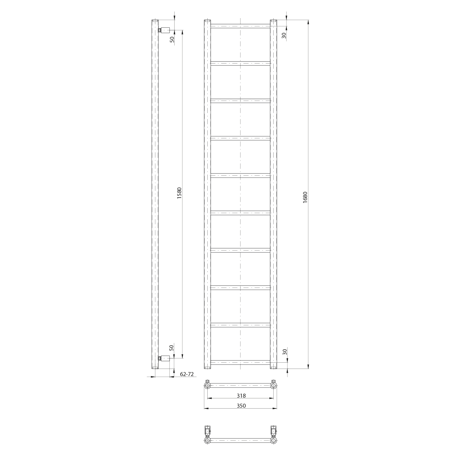 Sapho DINA otopné těleso 350x1680mm, černá mat, další fotografie výrobce