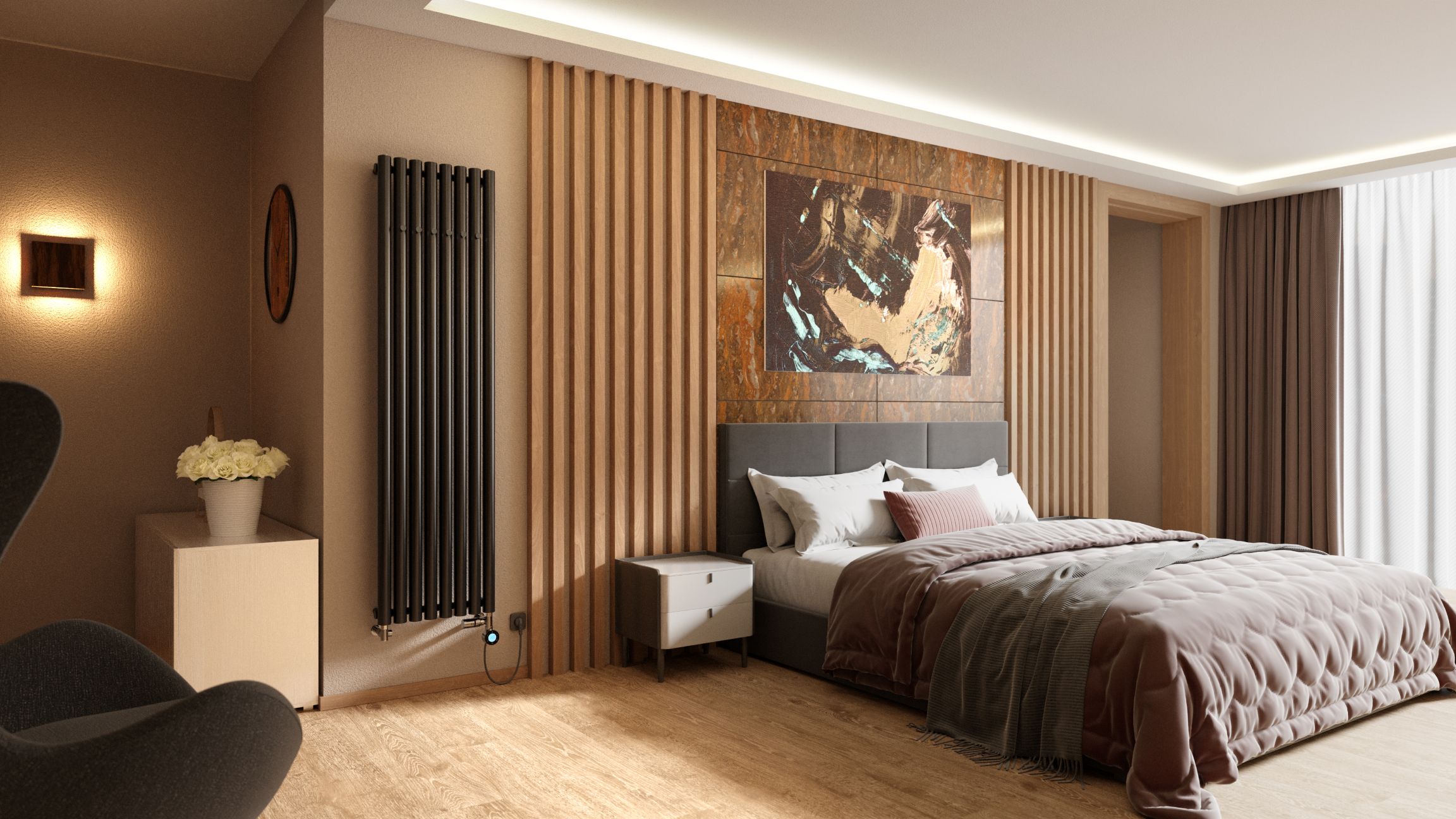 Isan Akros Uni 1800x170 mm koupelnový radiátor, 400 W, DAKU18000170, další fotografie výrobce