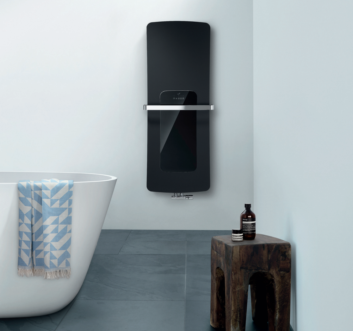 Zehnder Folio Hybrid koupelnový radiátor 1476/535, 514 W, lesklý černý,, další fotografie výrobce