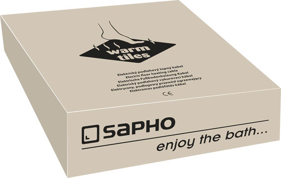 Sapho WARM TILES topný kabel do koupelny 2,8-3,5m2, 450W, obal výrobku