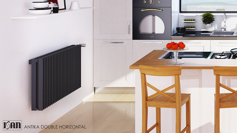 Isan Antika Double radiátor do koupelny HORIZ. 576x180 mm0 mm, 2700 W, DAND05761800, další fotografie výrobce