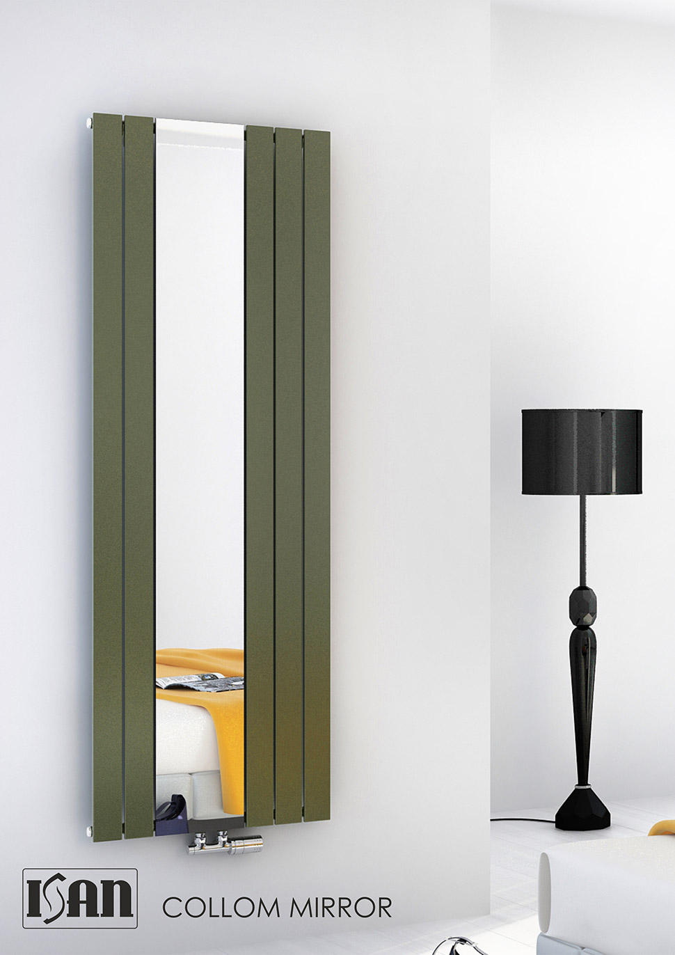 Isan Collom Mirror radiátor do koupelny 1800x602 mm, 840 W, SP, DCMM18000602, další fotografie výrobce