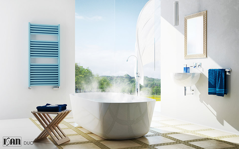 Isan Duo radiátor do koupelny 1770x600 mm, 1210 W, DDUO17700600, další fotografie výrobce