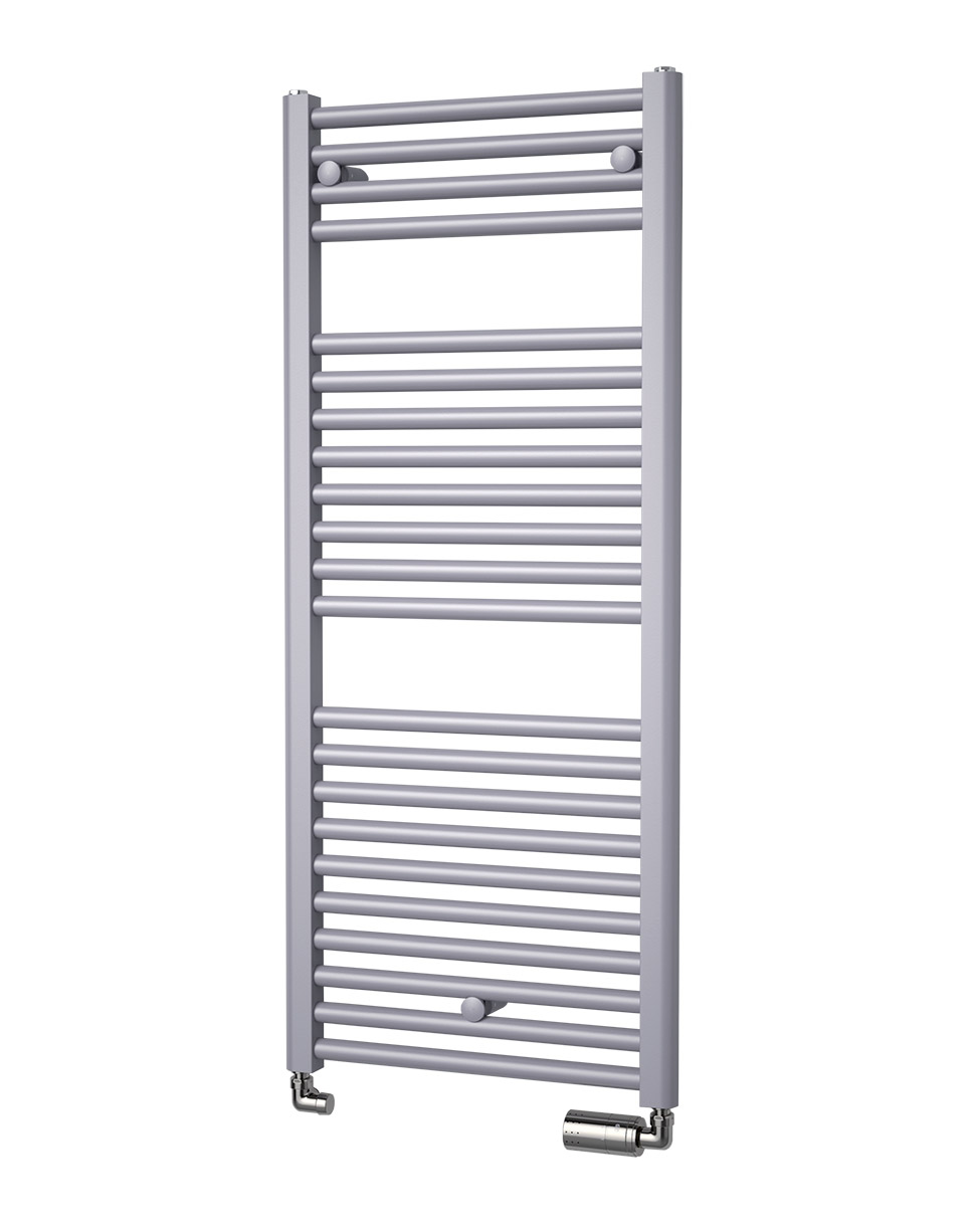 Isan Linosia koupelnový žebřík 1180x500 mm, 546 W, středové připojení, DLIN11800500, celkový pohled