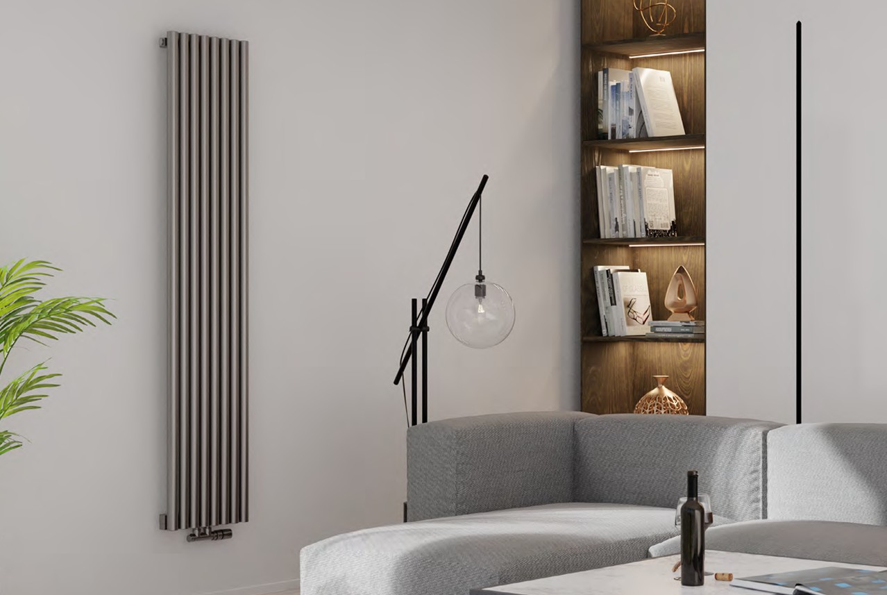 Isan Corint Inox koupelnový žebřík 1800x370 mm, 861 W, středové připojení, kartáčovaná nerez, další fotografie výrobce
