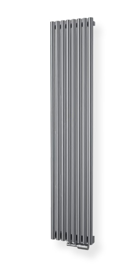 Isan Corint Inox koupelnový žebřík 1800x370 mm, 861 W, středové připojení, kartáčovaná nerez, celkový pohled