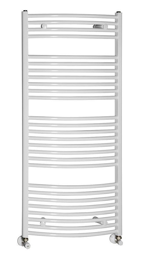 NOVASERVIS kombinovaný topný žebřík oblý bílý 600 x 1200 mm, celkový pohled