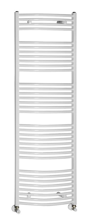 NOVASERVIS kombinovaný topný žebřík oblý bílý 450 x 1600 mm, celkový pohled