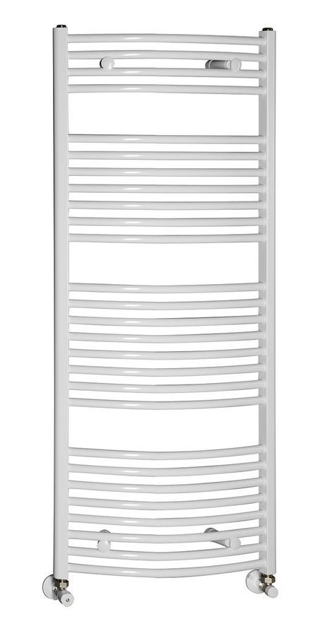 NOVASERVIS kombinovaný topný žebřík oblý bílý 450 x 1200 mm, celkový pohled