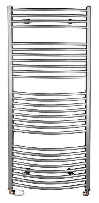 NOVASERVIS kombinovaný topný žebřík oblý chrom 600 x 1600 mm, celkový pohled