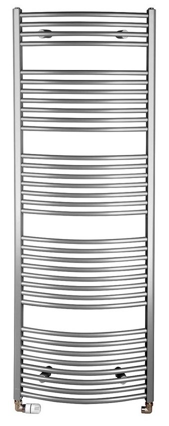 NOVASERVIS kombinovaný topný žebřík oblý chrom 450 x 1600 mm, celkový pohled