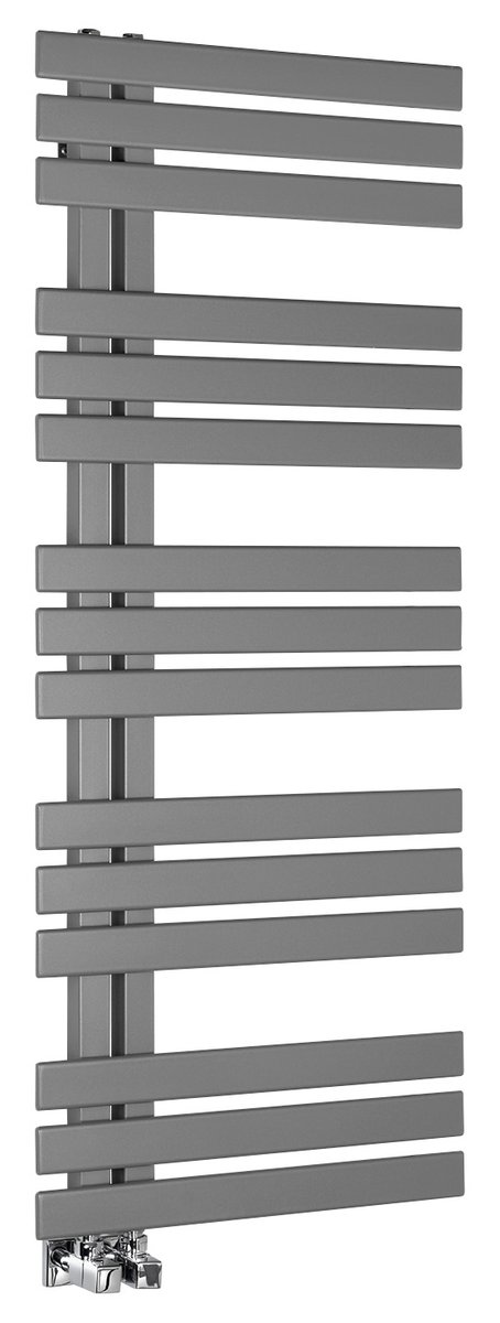Sapho SILVANA otopné těleso 500x1236mm, metalická stříbrná, celkový pohled