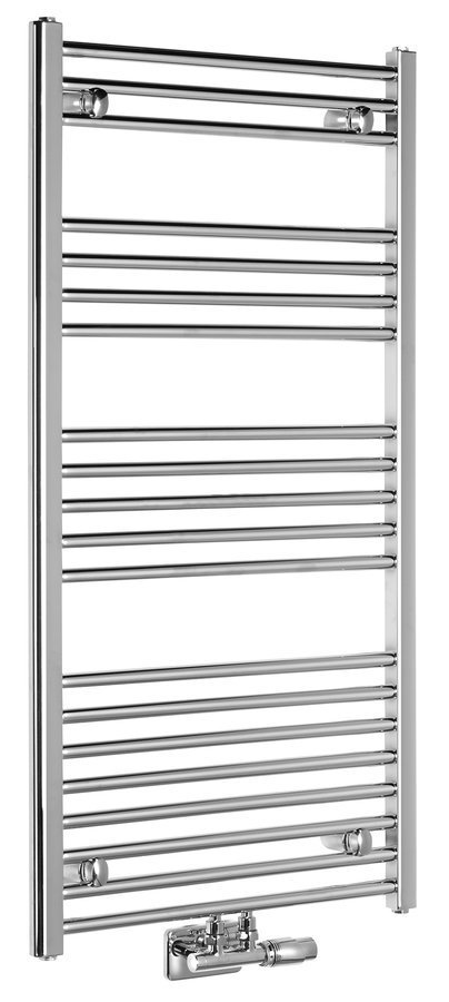 Aqualine ALYA otopné těleso rovné 600x1188mm, středové připojení, chrom, celkový pohled