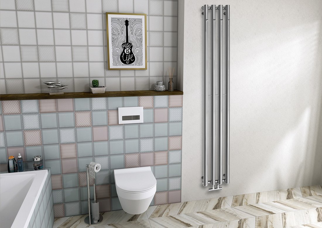 Sapho PILON otopné těleso 270x1800mm, se čtyřmi háčky pro ručník, chrom, další fotografie výrobce