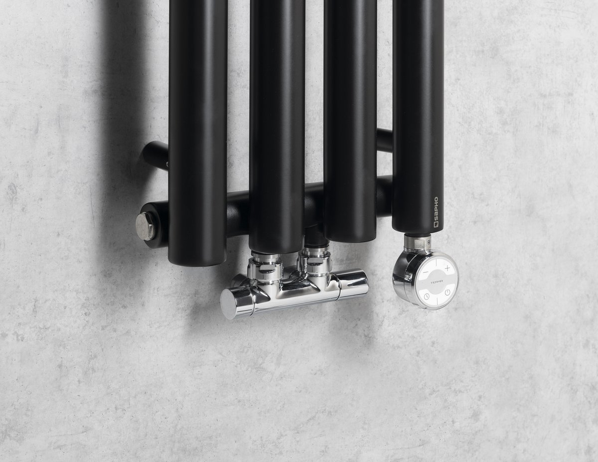 Sapho PILON otopné těleso 270x1800mm, se čtyřmi háčky pro ručník, černá mat, další fotografie výrobce