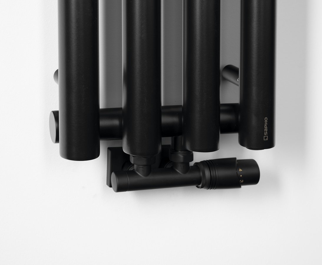 Sapho PILON otopné těleso 270x1800mm, se čtyřmi háčky pro ručník, černá mat, další fotografie výrobce
