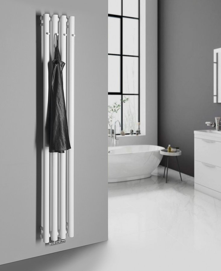 Sapho PILON otopné těleso 270x1800mm, se čtyřmi háčky pro ručník, bílá mat, další fotografie výrobce