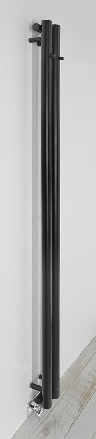 Sapho PILON otopné těleso 122x1800mm, se dvěma háčky pro ručník, černá mat, další fotografie výrobce