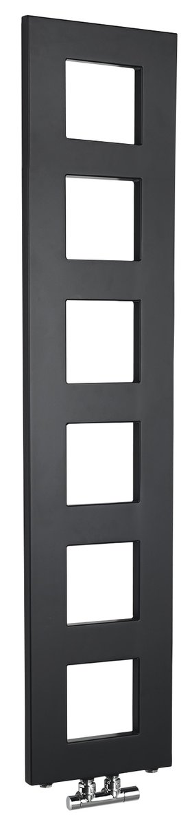 Sapho BLOCK otopné těleso 280x1330 mm, černá mat, celkový pohled