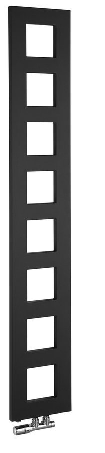 Sapho BLOCK otopné těleso 280x1750 mm, černá mat, celkový pohled