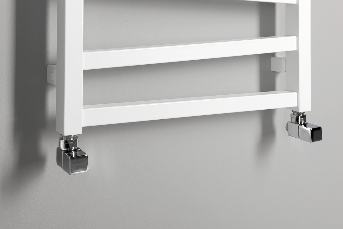 Sapho CUBE připojovací sada ventilů ruční rohová, chrom, připojená k topnému žebříku