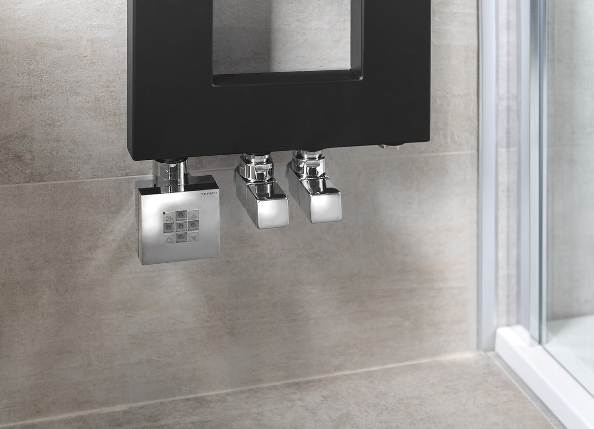 Sapho CUBE připojovací sada ventilů ruční rohová, chrom, připojená k topnému žebříku