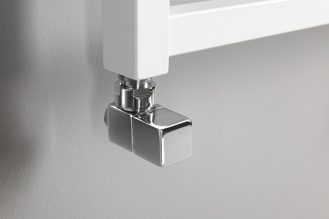 Sapho CUBE připojovací sada ventilů ruční rohová, chrom, připojená k topnému žebříku