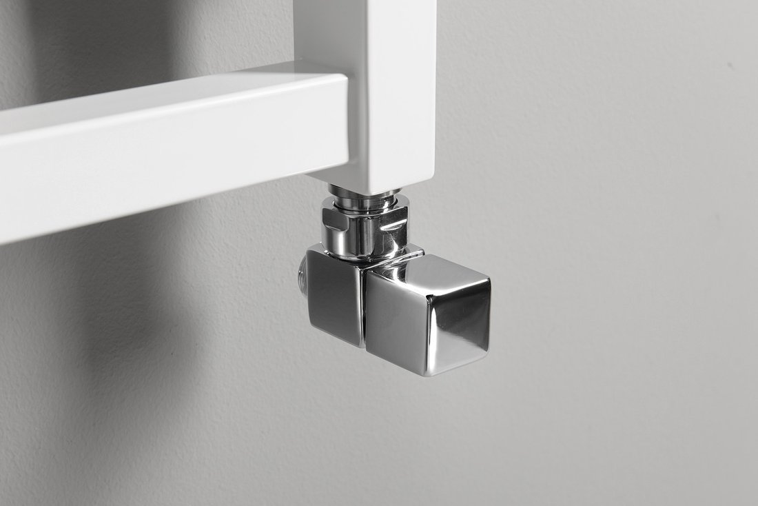 Sapho CUBE připojovací sada ventilů ruční rohová, chrom, připojená k topnému žebříku