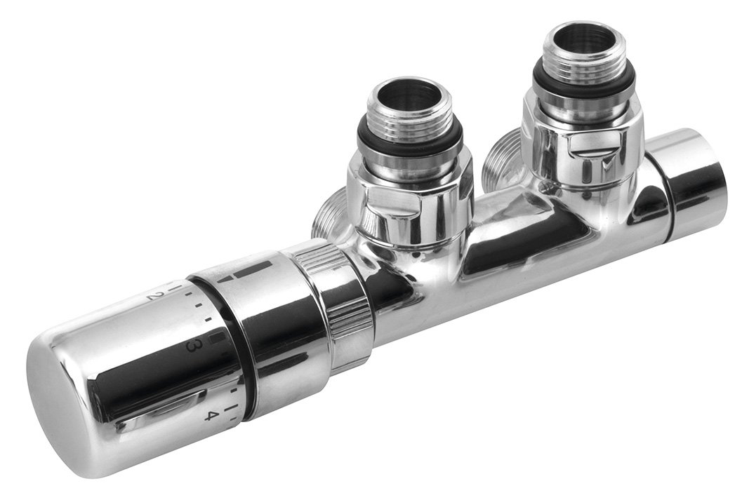 Sapho TWIN připojovací sada ventilů termostatická pro středové připojení, levá, chrom