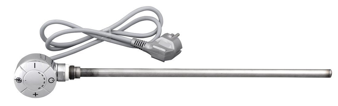 Aqualine Topná tyč s termostatem, rovný kabel, 500 W, chrom, celkový pohled