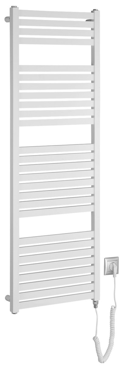 Aqualine TONDI-E elektrické otopné těleso rovné 450x1330 mm, 500 W, bílá, celkový pohled