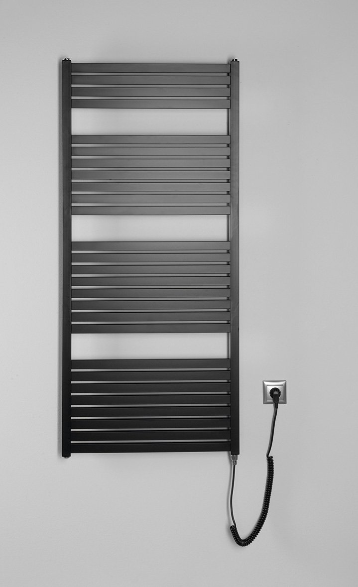 Aqualine TONDI-E elektrické otopné těleso rovné 600x1330 mm, 600 W, černá mat, další fotografie výrobce