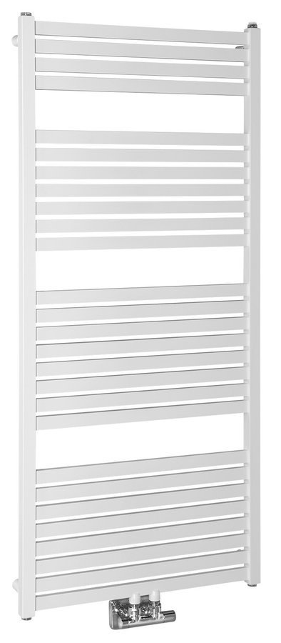 Aqualine TONDI otopné těleso rovné 600x1330 mm, středové připojení, bílá, celkový pohled