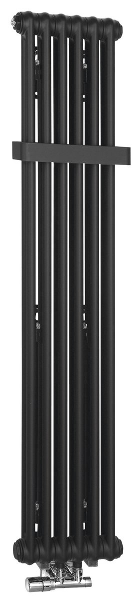 Sapho FEDE otopné těleso 1500x306mm, 6 seg., černá mat, celkový pohled