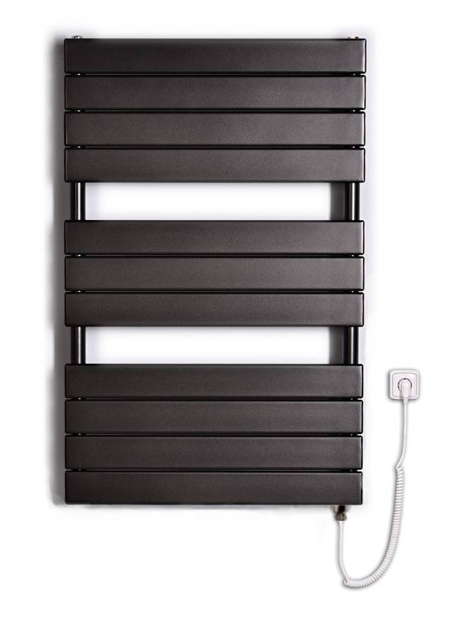 Thermal Trend D-E 750 x 934 elektrický topný žebřík,500W D-E 750/934-500W antracit/černá, celkový pohled