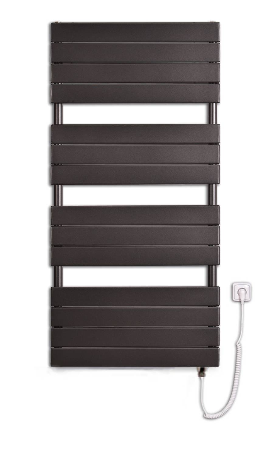 Thermal Trend D-E 750 x 1222 elektrický topný žebřík,700W D-E 750/1222-700W antracit/černá, celkový pohled