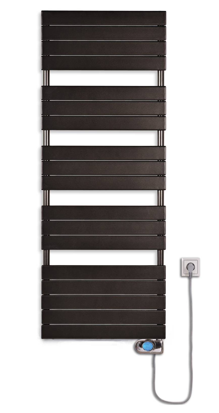 Thermal Trend D-EM 450 x 1510 elektrický topný žebřík, 600W D-EM 450/1510-600W antracit/černá, celkový pohled