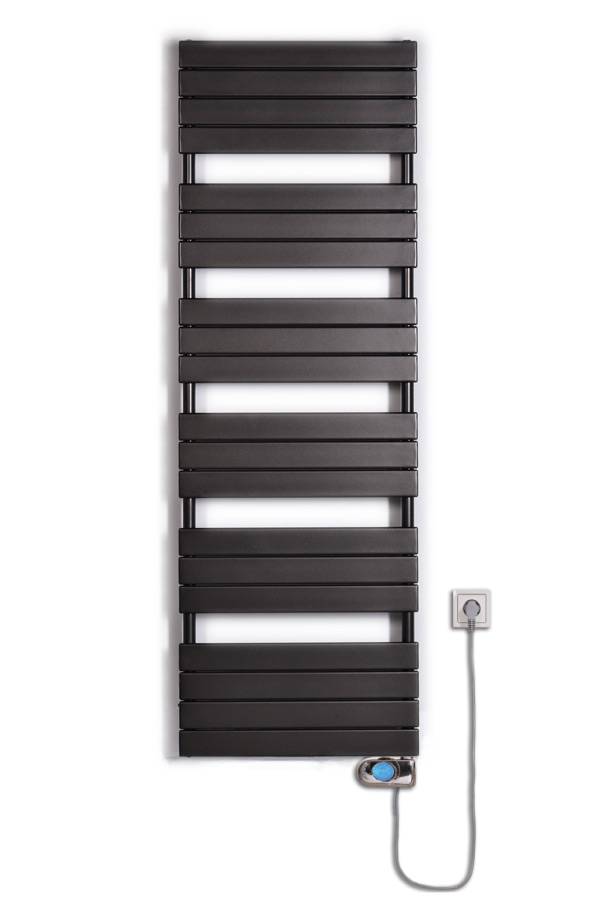 Thermal Trend D-EM 600 x 1798 elektrický topný žebřík, 900W D-EM 600/1798-900W antracit/černá, celkový pohled