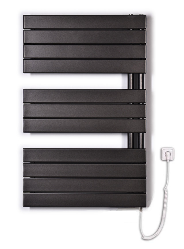 Thermal Trend DHR-E 750 x 934 elektrický topný žebřík, 500W DHR-E 750/934-500W antracit/černá, celkový pohled