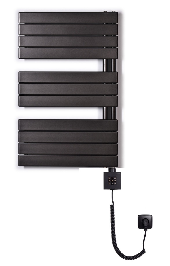 Thermal Trend DHR-EX 450 x 934 elektrický topný žebřík, 300W DHR-EX 450/934-300W antracit/černá, celkový pohled