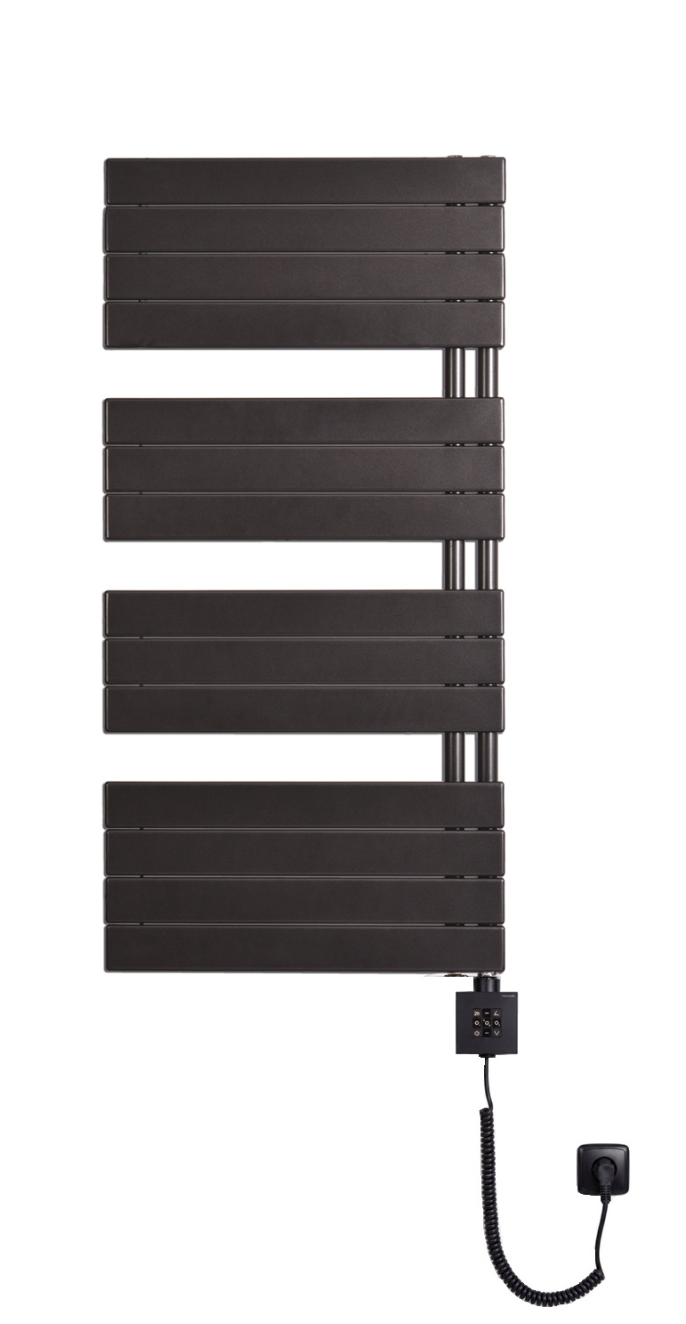 Thermal Trend DHR-EX 450 x 1222 elektrický topný žebřík, 400W DHR-EX 450/1222-400W antracit/černá, celkový pohled