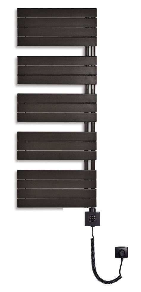 Thermal Trend DHR-EX 750 x 1510 elektrický topný žebřík, 800W DHR-EX 750/1510-800W antracit/černá, celkový pohled