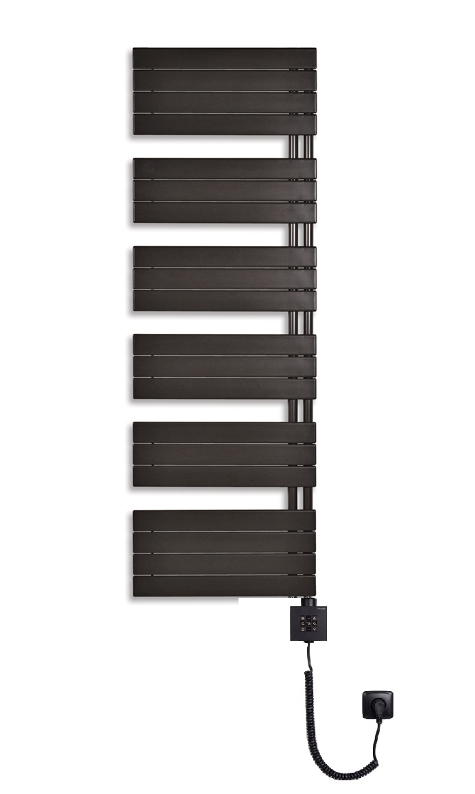 Thermal Trend DHR-EX 750 x 1798 elektrický topný žebřík, 1000W DHR-EX 750/1798-1000W antracit/černá, celkový pohled