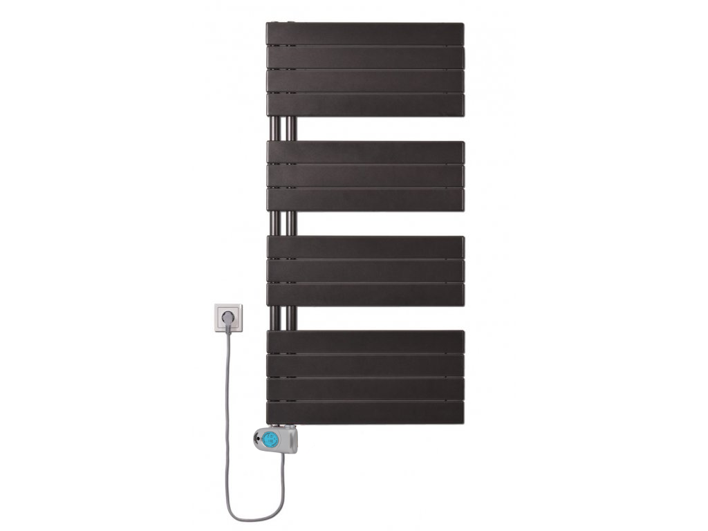 Thermal Trend DHR-EM 450 x 1222 elektrický topný žebřík, 400W DHR-EM 450/1222-400W antracit/černá, další fotografie výrobce